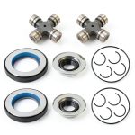 RALZAOTO Front Axle Seal & Greaseable U Joint Kit for Ford F250/F350-0