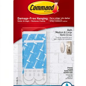 Command Bath Water-Resistant Adhesive Refill Strips White-0